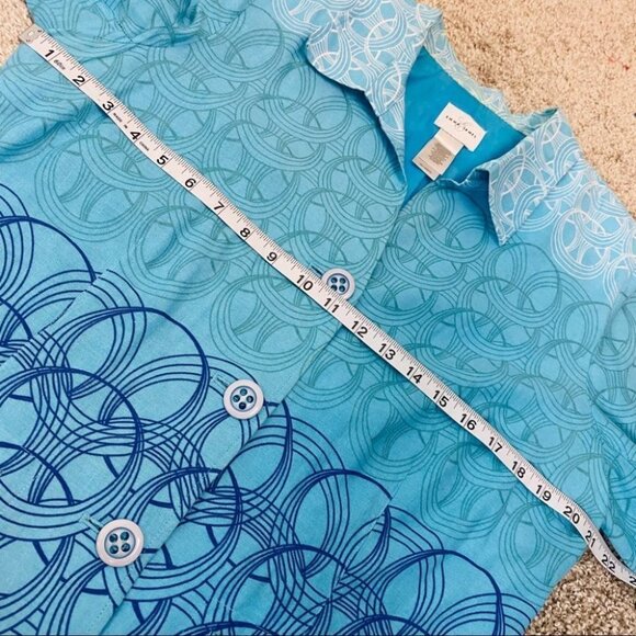 Emma James Linen Cotton Blazer Blue Ombre - Picture 7 of 14